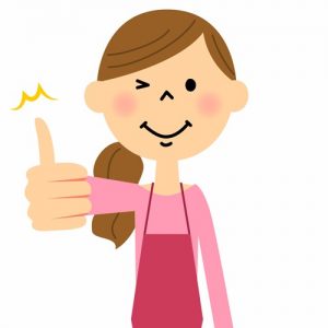 親指を立てる主婦のイラスト